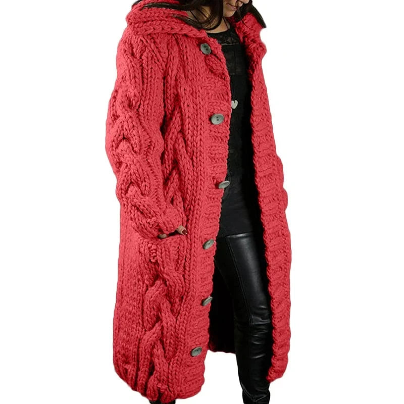 Women's Relaxed Chunky Cardigan – Long Sleeve Winter Cardigan