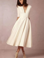 Women's Retro Swing A-Line Dress – Vintage Flared Party Dress