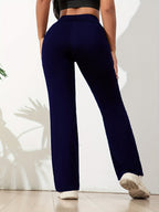 Women's Flared Yoga Pants – High Waist Stretch Pocket Workout Trousers