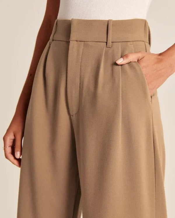 Women's Flowy Wide Leg Dress Pants – High Waist Tailored Trousers