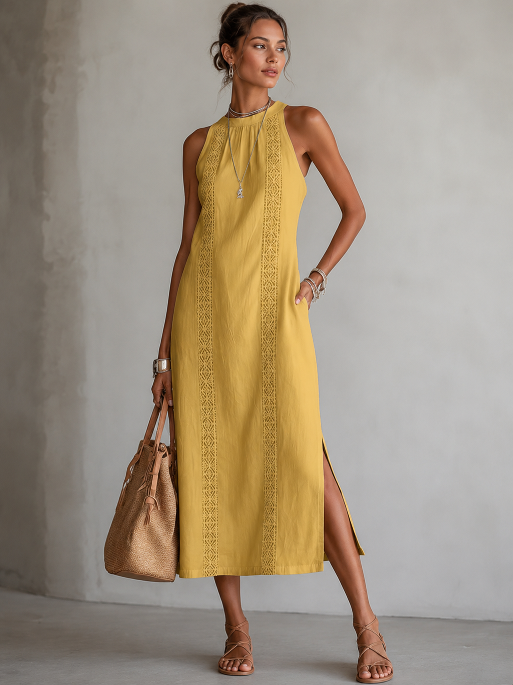 Women's Embroidered Shirt Dress – Relaxed Pocket Flowy Dress
