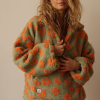 Women's Floral Jacquard Sweater – Relaxed Knit Pullover