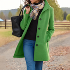 Women's Long Winter Coat – Button Front Overcoat