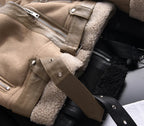 Women's Faux Shearling Aviator Jacket – Cropped Winter Jacket