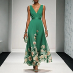 Women's Floral Wedding Guest Maxi Dress – Flowy Summer Occasion Dress