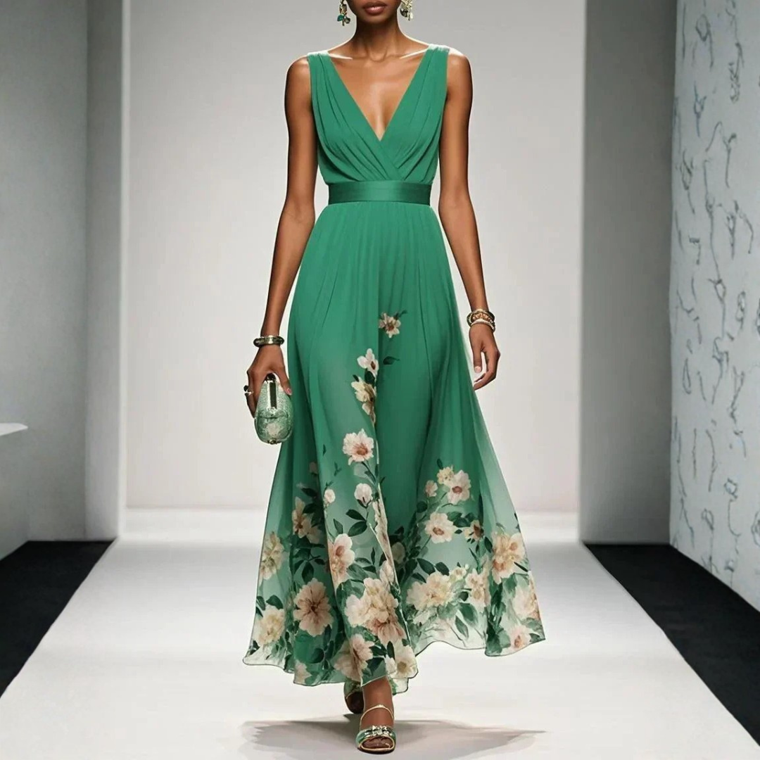 Women's Floral Wedding Guest Maxi Dress – Flowy Summer Occasion Dress