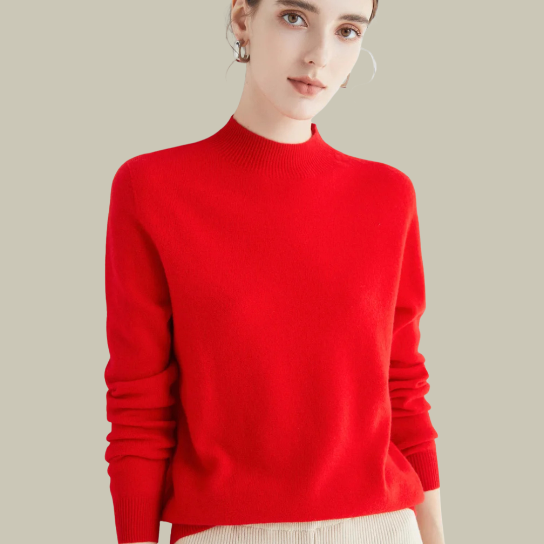 Women's Fitted Turtleneck Sweater – Classic Roll Neck Winter Sweater