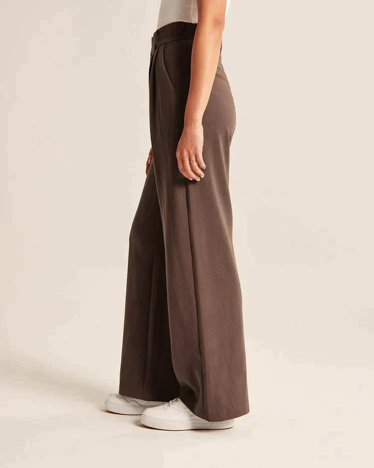 Women's Flowy Wide Leg Dress Pants – High Waist Tailored Trousers