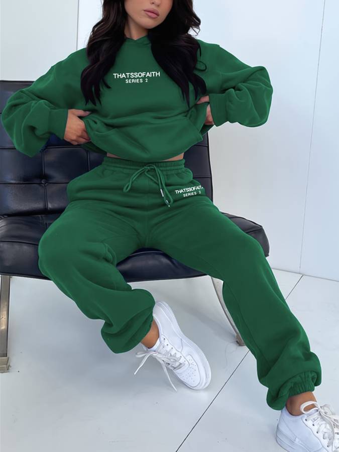 Women's Graphic Sweat Set – Oversized Wide Leg Lounge Co-Ord