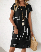 Women's Vacation Print Dress – Flowy Relaxed Summer Dress