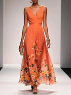Women's Floral Wedding Guest Maxi Dress – Summer Flowy Occasion Dress