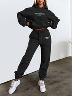 Women's Graphic Sweat Set – Oversized Wide Leg Lounge Co-Ord