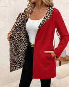 Women's Reversible Leopard Print Coat – Animal Print Statement Outerwear