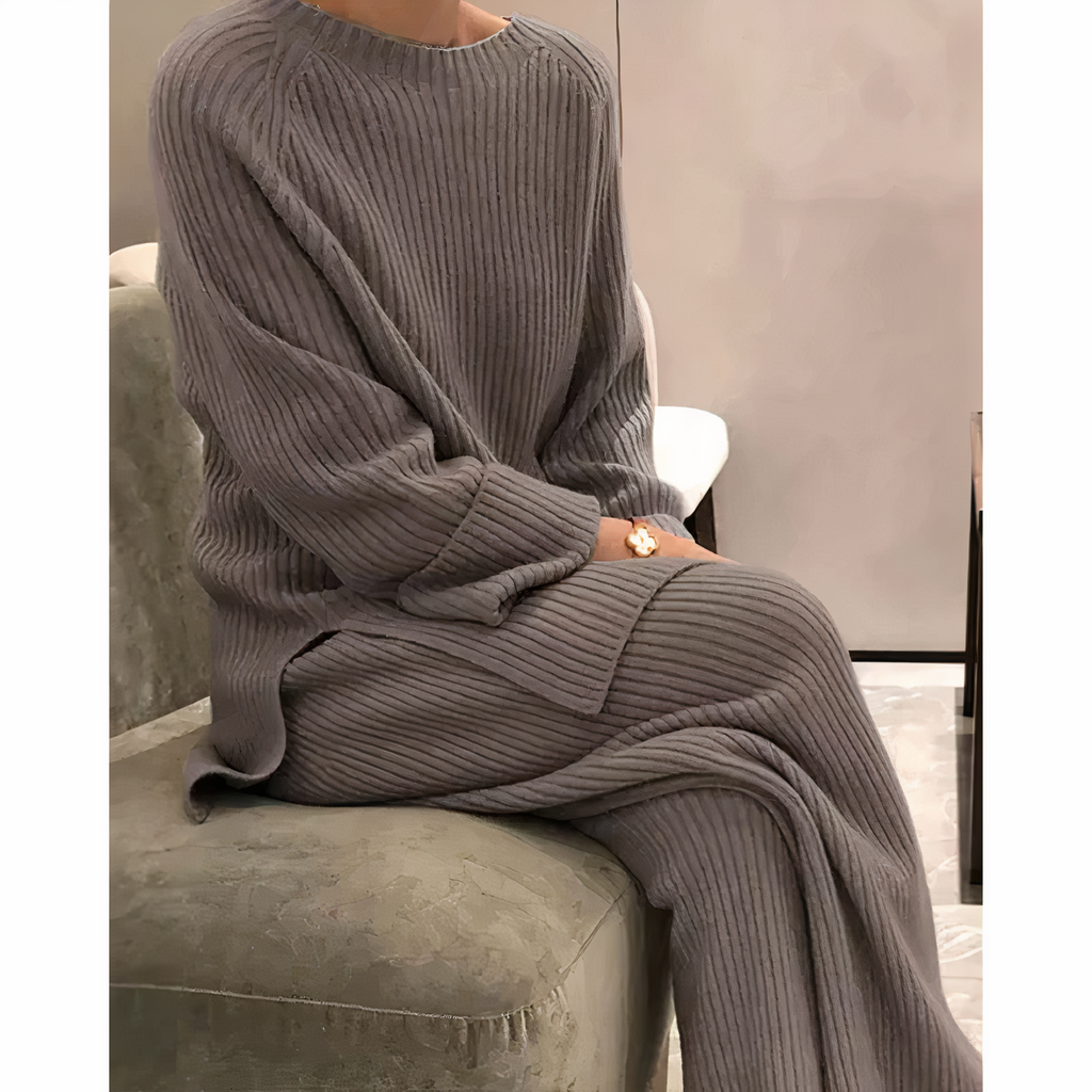 Women's Wide Leg Knit Lounge Set – Soft Sweater Co-Ord