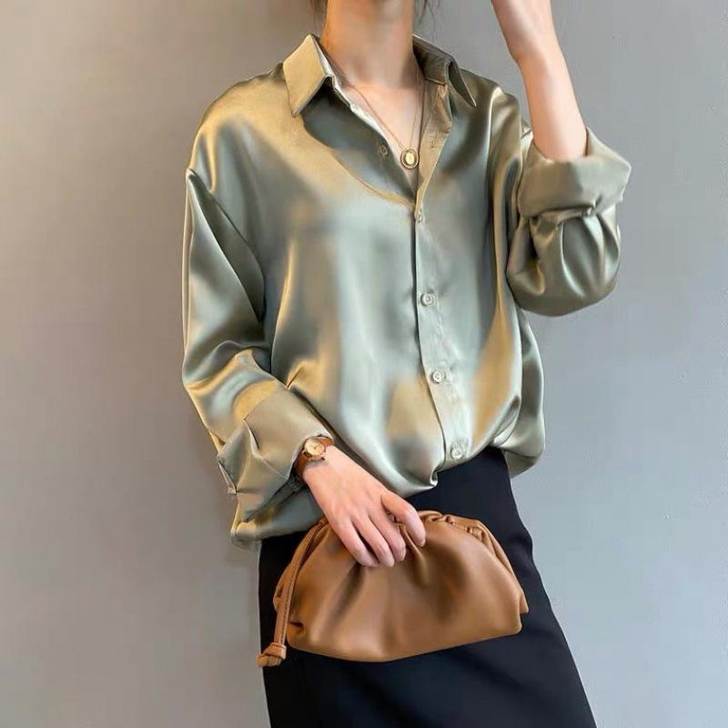 Women's Button Placket Long Sleeve Blouse – Classic Shirt Blouse