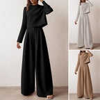 Women's Relaxed Palazzo Set – Matching Top & Wide Leg Occasion Pants Set