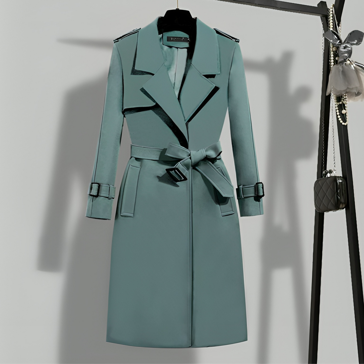 Women's Tailored Trench Coat – Slim Fit Longline Overcoat
