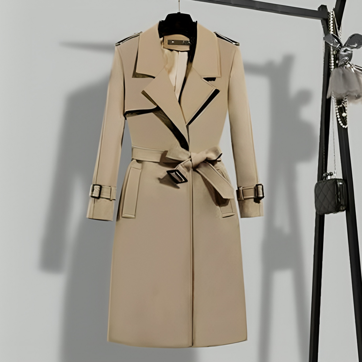 Women's Tailored Trench Coat – Slim Fit Longline Overcoat