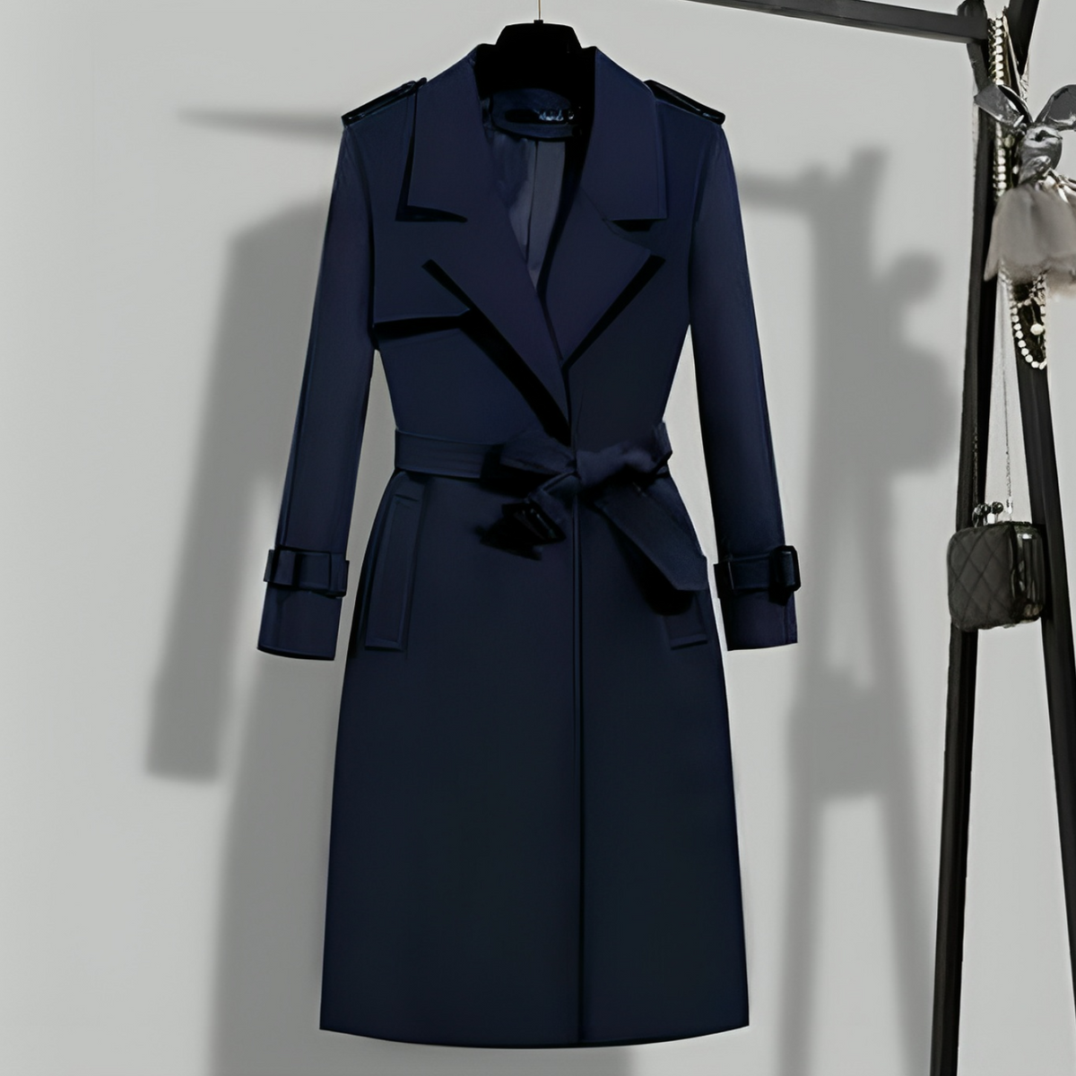 Women's Tailored Trench Coat – Slim Fit Longline Overcoat