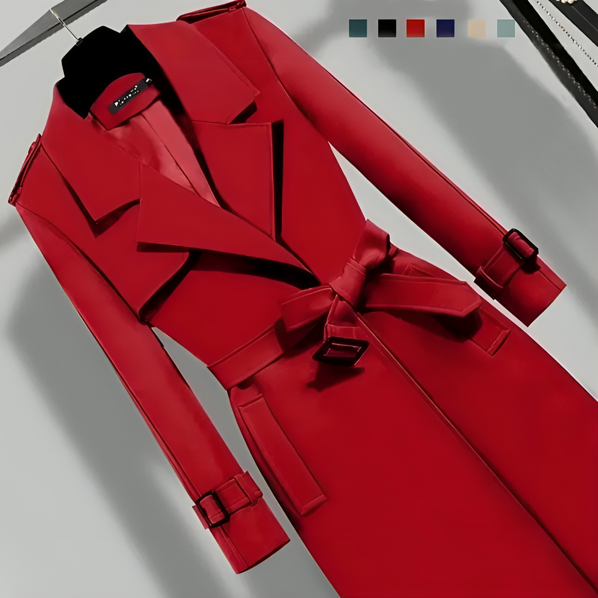 Women's Tailored Trench Coat – Slim Fit Longline Overcoat