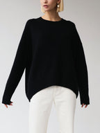 Women's Oversized Crew Neck Sweater – Relaxed Long Sleeve Knit Pullover