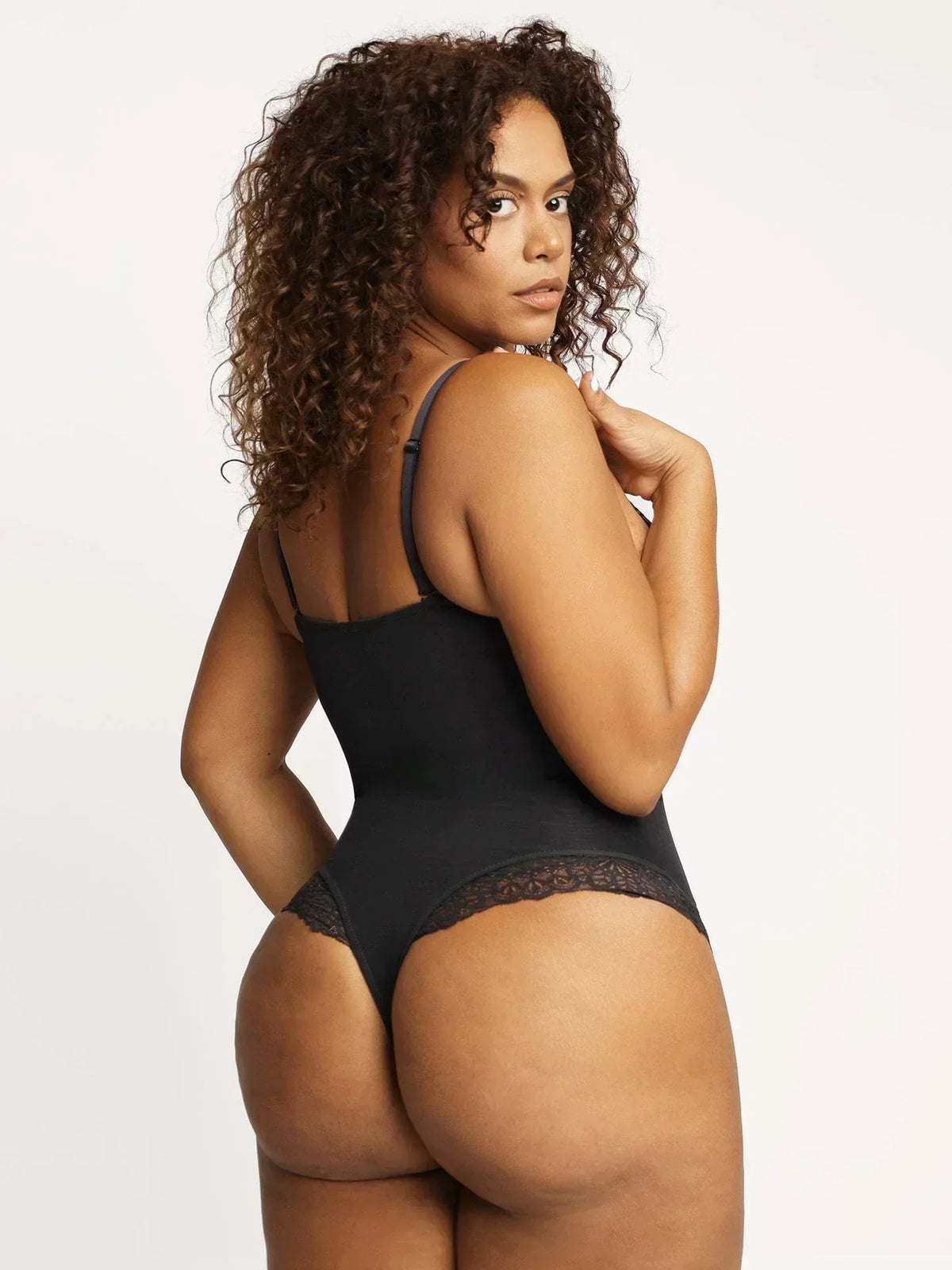 Women's Sheer Plunging Lace Bodysuit – Deep V-Neck Lingerie Bodysuit