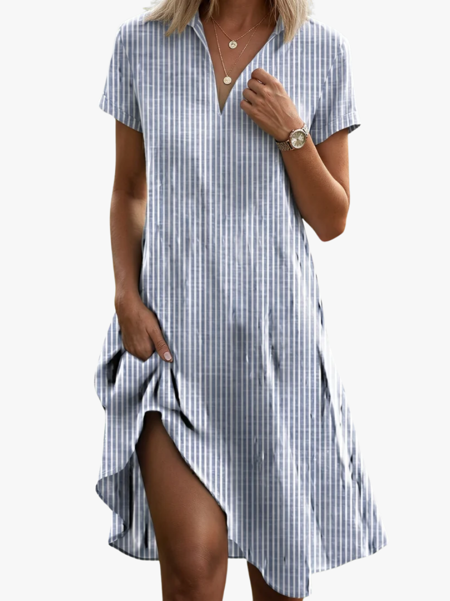 Women's Floral Pattern Midi Dress – Flowy Summer Dress