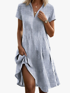 Women's Floral Pattern Midi Dress – Flowy Summer Dress
