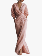 Women's V-Neck Maxi Dress – Minimalist Flowy Summer Dress