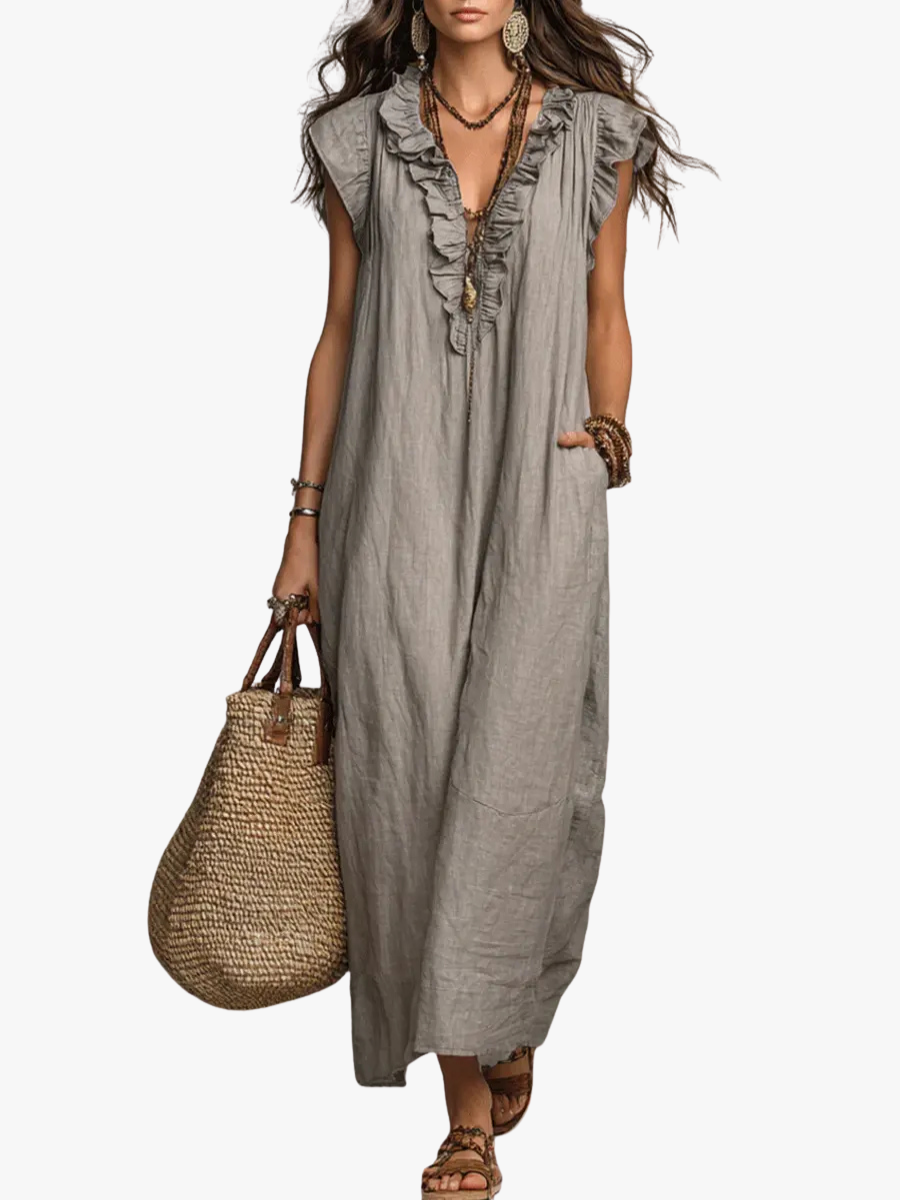 Women's Relaxed Boho Maxi Dress – Flowy Summer Dress