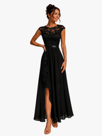 Women's Lace Detail Wedding Guest Maxi Dress – Flowy A-Line Formal Dress