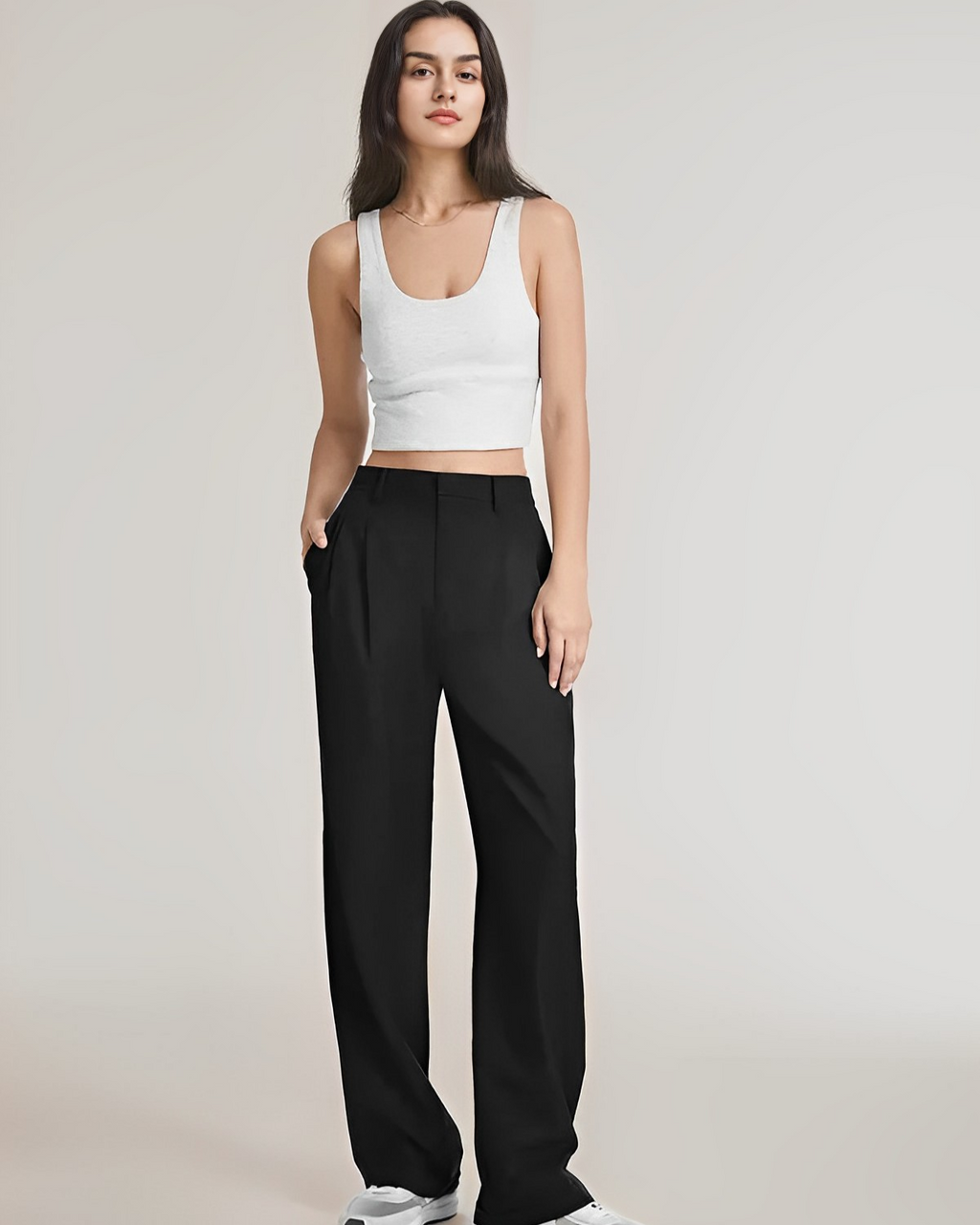 Women's Flowy Wide Leg Dress Pants – High Waist Tailored Trousers