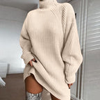 Women's Oversized Longline Sweater – Relaxed Winter Knit Sweater