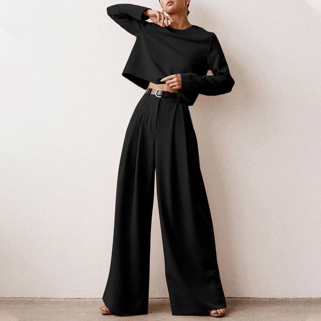 Women's Relaxed Palazzo Set – Matching Top & Wide Leg Occasion Pants Set