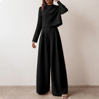 Women's Relaxed Palazzo Set – Matching Top & Wide Leg Occasion Pants Set
