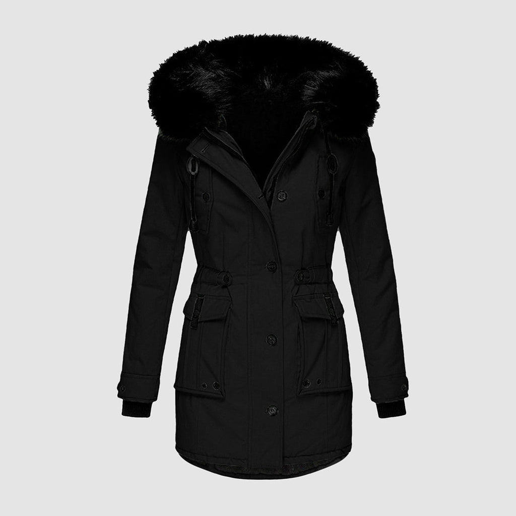 Women's Quilted Winter Coat – Hooded Padded Longline Jacket
