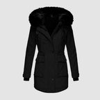 Women's Quilted Winter Coat – Hooded Padded Longline Jacket
