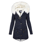 Women's Hooded Winter Jacket – Wind Resistant Cold Weather Coat