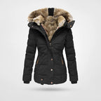 Women's Hooded Puffer Jacket – Mid-Length Winter Coat