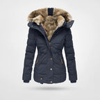 Women's Hooded Puffer Jacket – Mid-Length Winter Coat
