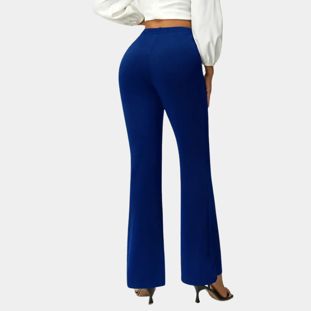 Women's High Rise Flare Pants – Fitted Flared Leg Dress Trousers