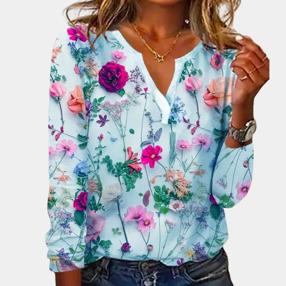 Women's Everyday Floral Blouse – Relaxed Printed Blouse