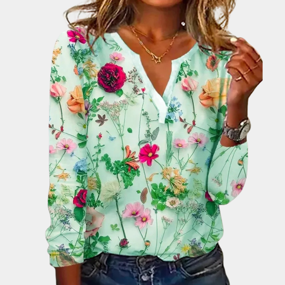 Women's Everyday Floral Blouse – Relaxed Printed Blouse