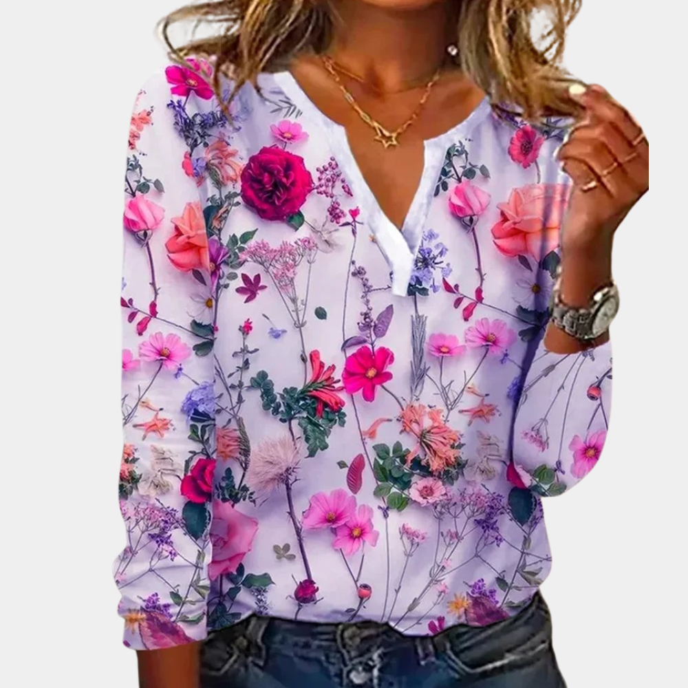 Women's Everyday Floral Blouse – Relaxed Printed Blouse