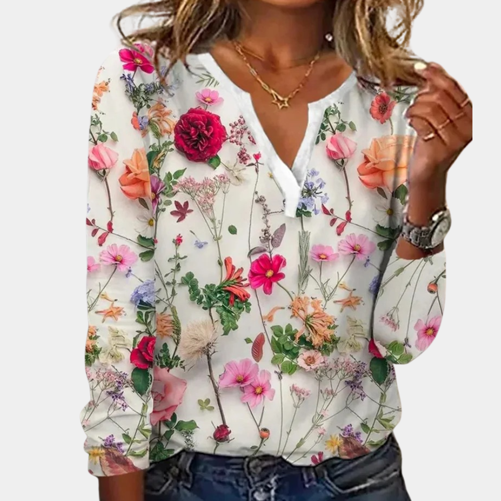 Women's Everyday Floral Blouse – Relaxed Printed Blouse