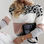 Women's Printed Graphic Sweater – Relaxed Long Sleeve Pullover