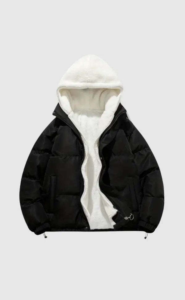 Women's Fleece Lined Winter Jacket – Hooded Zip Coat