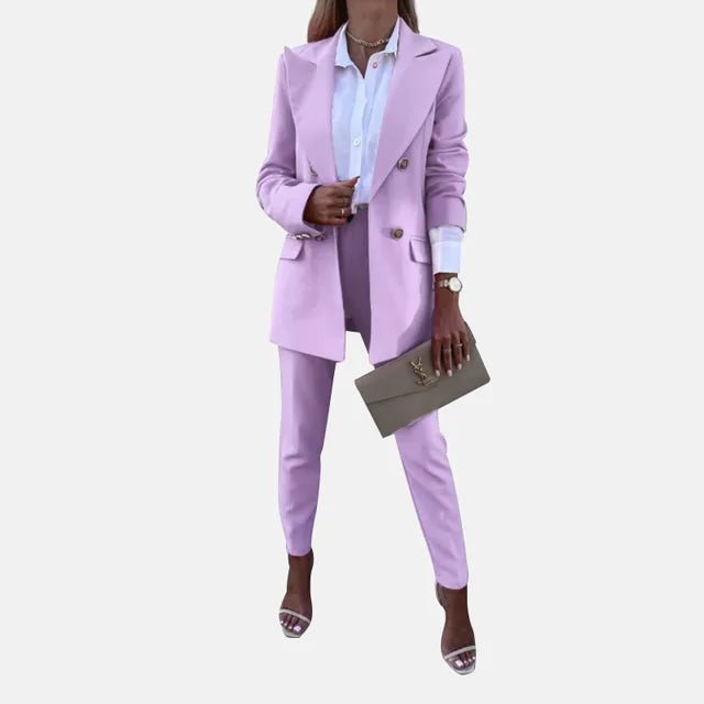Women's Asymmetrical Pants Set – Statement Top & Wide Leg Trousers
