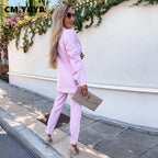 Women's Asymmetrical Pants Set – Statement Top & Wide Leg Trousers