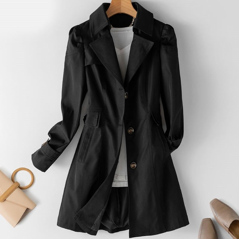 Women's Tailored Long Trench Coat – Classic Lightweight Transitional Coat